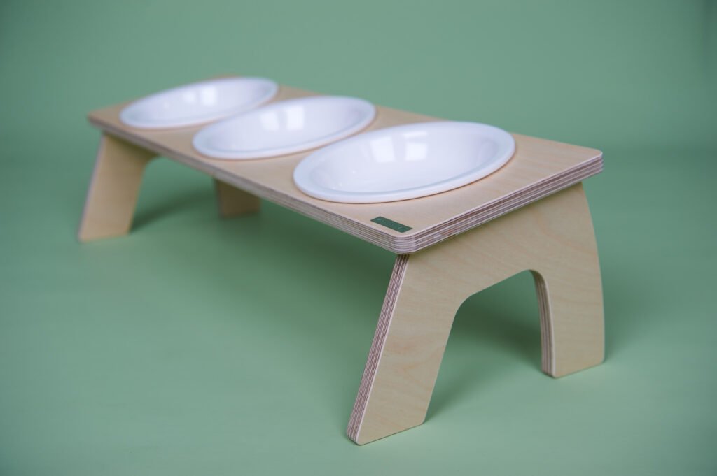 Cat Food Table Triple Woods for Cats
